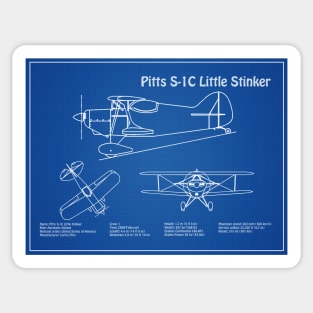 Betty Skelton Pitts S-1C Little Stinker Blueprint - AD Sticker